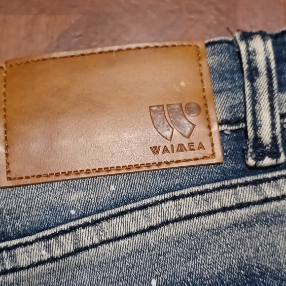 Distressed Denim Jeans with White Stripes - Picture 3 of 7